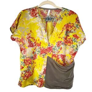 Garnish PDX Ruth Top Firepoker Silk Floral Top Sz Small Limited Edition USA NWT
